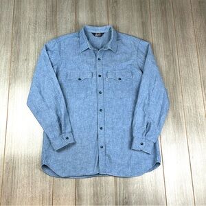 VTG Levis Chambray Shirt Mens M Western 80s Blue